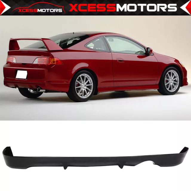 Fits 02-04 Acura RSX A Style Unpainted Black Rear Bumper Lip Spoiler PU