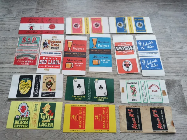 15 ARTB vintage matchbox labels for various beers, ales & breweries