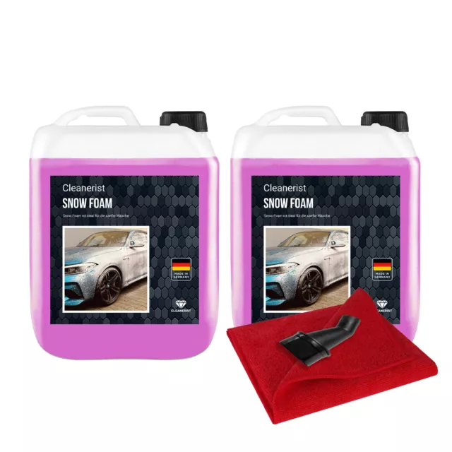 2x10 Liter Snowfoam Pink Snow Foam Aktivschaum Autowäsche Shampoo+Tuch+Ausgießer