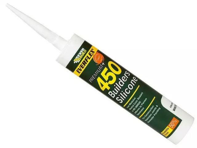 Everbuild 450 Builders Silicone Sealant Clear 310Ml EVB450CL