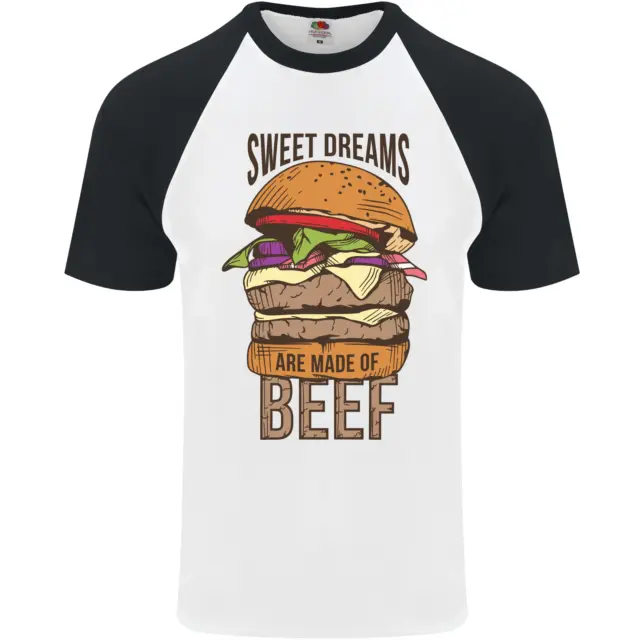 Food Sweet Dreams Beef Funny Chef BBQ Cook Mens S/S Baseball T-Shirt