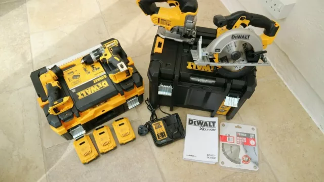 DEWALT DCK457M3T GB 18V 4 piece kit 3x 4.0ah batteries saw jigsaw