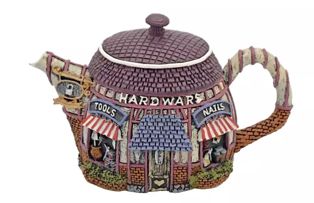 Hometown Teapot Cottages Collection Mini Figurine Hardware Store 3" Tall