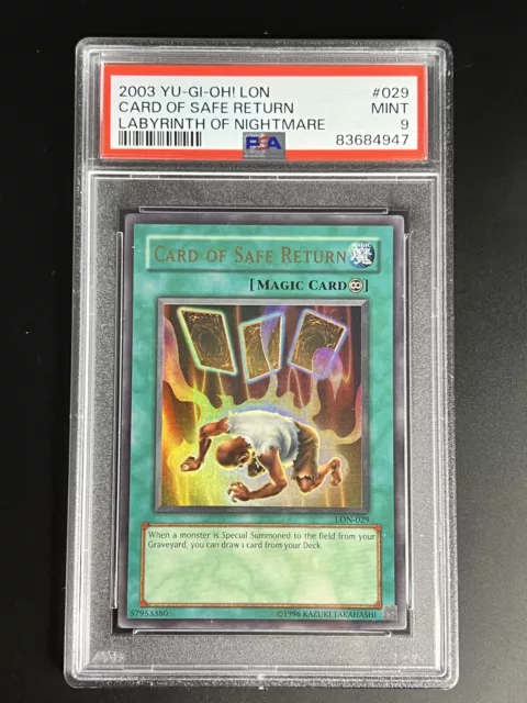 PSA 9 - Yugioh - Card Of Safe Return Holo #LON-029 - MINT