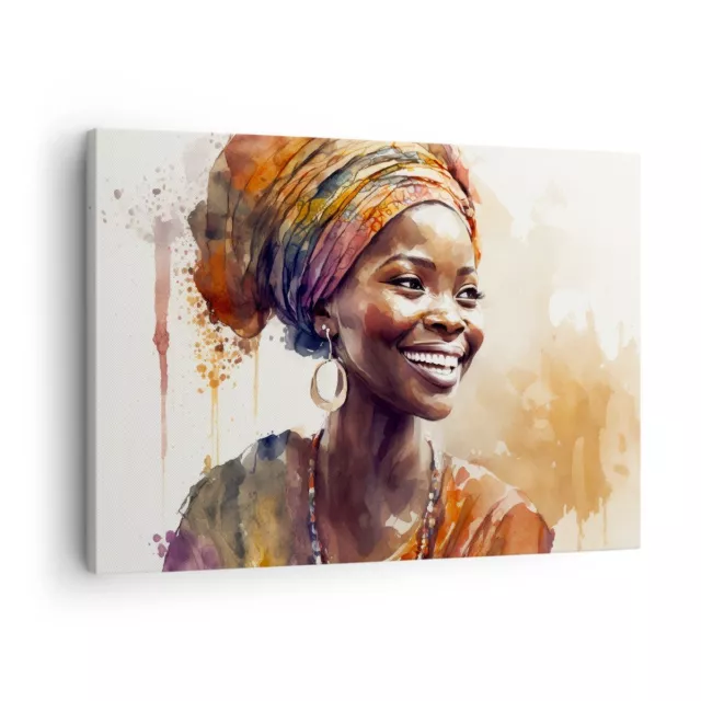 Impression sur Toile 70x50cm Tableaux Image Photo Femme Afro-Américain Portrait