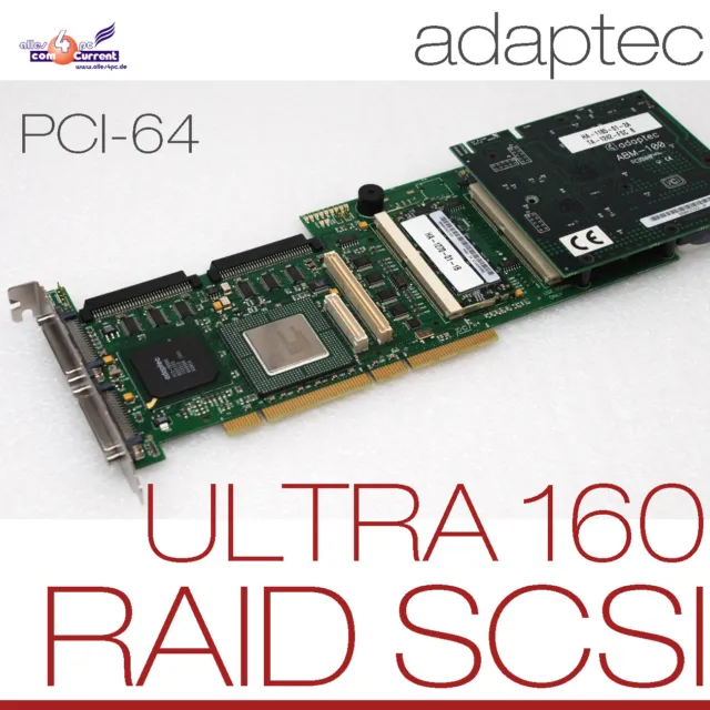 SCSI PCI-64BIT Adaptec Ultra Large 160 Contrôleur 3200S 0M Raid 0 1 5/2x 68-POL