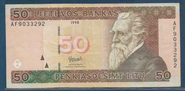 Lithuania 50 Litu, 1998, P 61, VF+