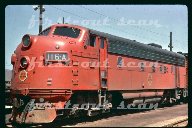 L DUPLICATE SLIDE - Chicago Great Western CGW 116A EMD FP-7A 1960s