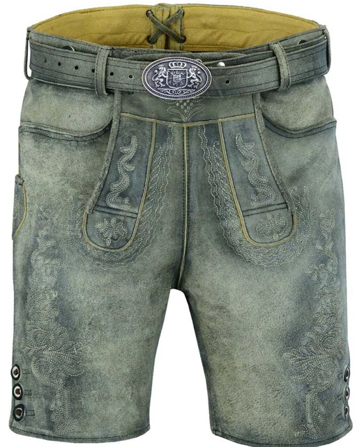 Mens Trachten Lederhose Oktoberfest Traditional Bavarian Belt Brown Size 46-56