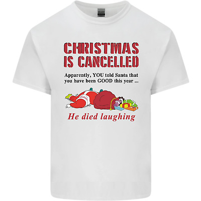 Christmas Is Cancelled Funny Santa Clause Mens Cotton T-Shirt Tee Top