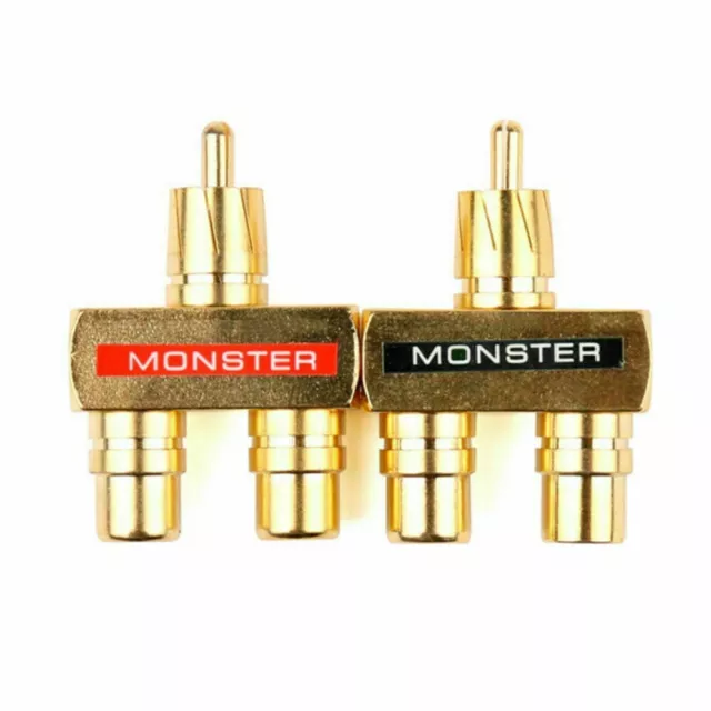 2er Pack Audio Y Splitter Stecker Adapter 1 männlich bis 2 weiblich Gold