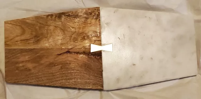 Salvia Wide Nesting Marble And Wood Cheese Board