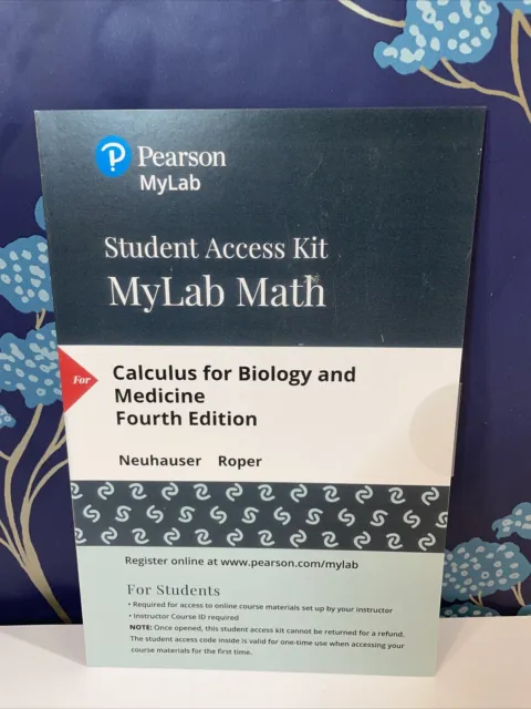 MyLab Math Online Student Access Card Code Calculus for Biology And Medicine 4th