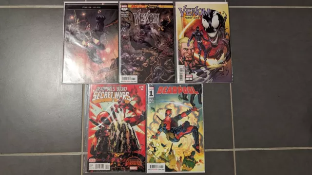 Lot de 5 Comics Marvel Deadpool, Venom VO en très bon état