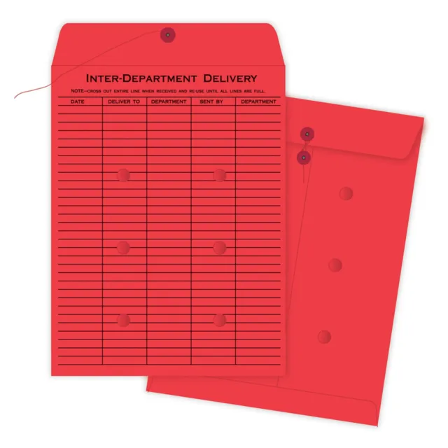 Standard Inter-Department Envelope, 10"x13", 100/BX, Red