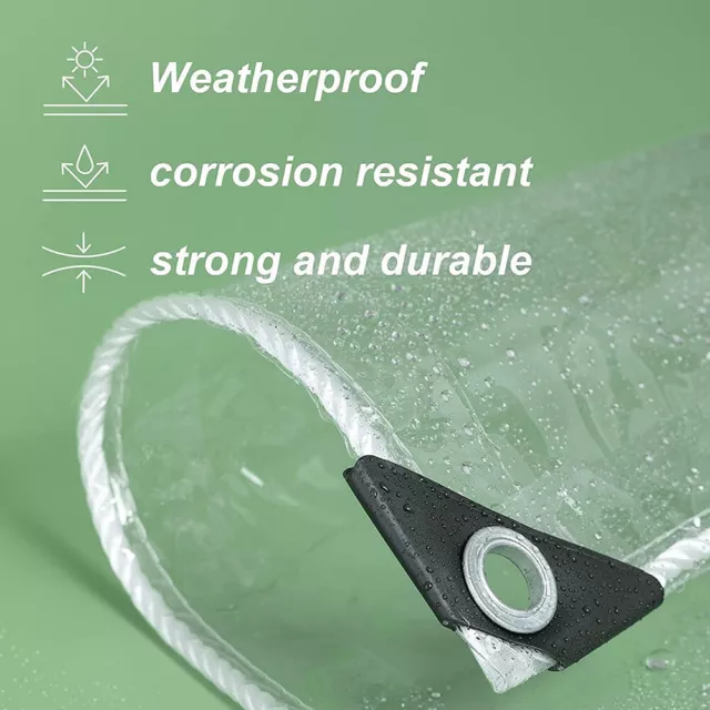 430gsm Clear PVC Tarp Waterproof Heavy-Duty Transparent Tarpaulin with Eyelets 3