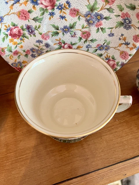 6 Vintage Royal Winton Grimwades Old Cottage Chintz Tea Cups Saucers 1930-1960 7