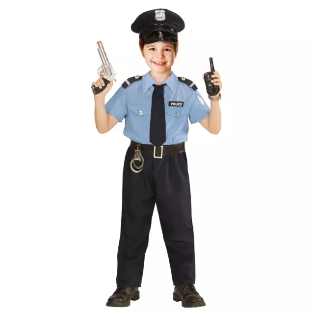 Costume Vestito Abito Travestimento Carnevale Bambino Poliziotto