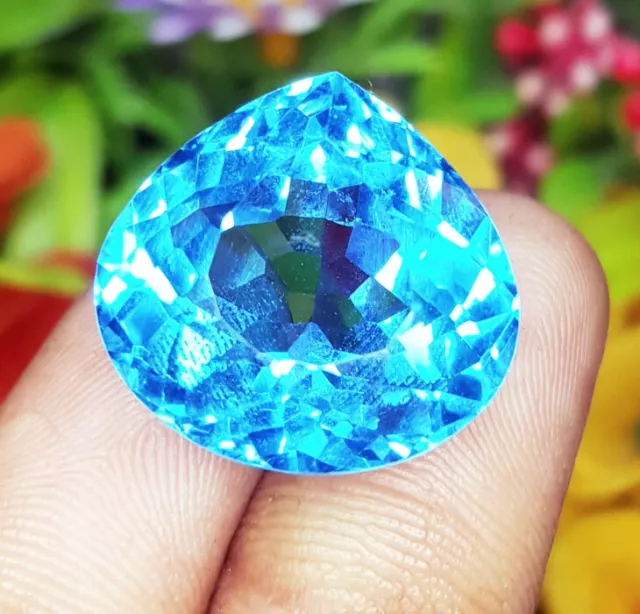 Natural Light Blue Sapphire 35 Ct Loose Gemstone Certified Pear Shape Gem RBS06