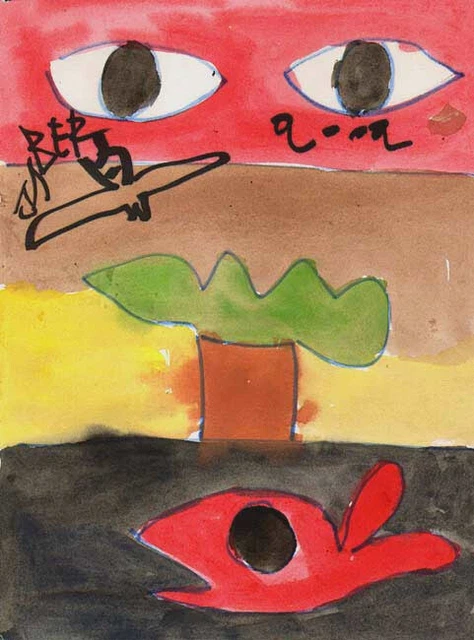 JABER Sans titre Gouache sur papier 28 x 21 cm