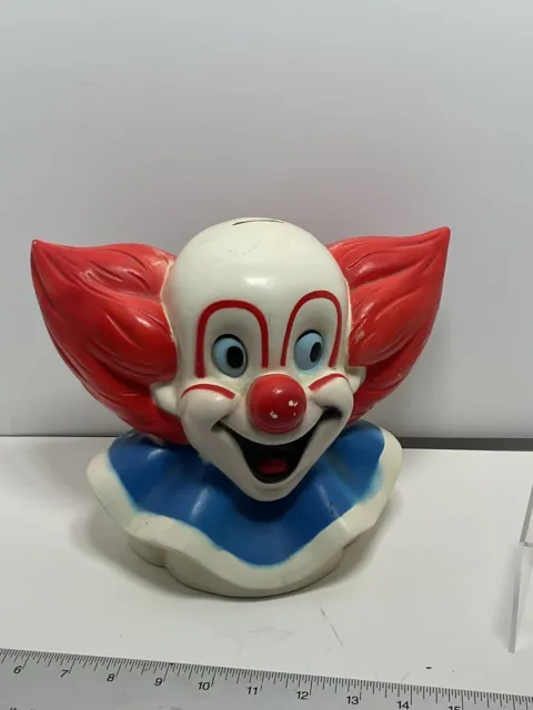 VTG 1972 Plastic Bozo The Clown Larry Harmon Pictures 8.5 Inch Coin Bank
