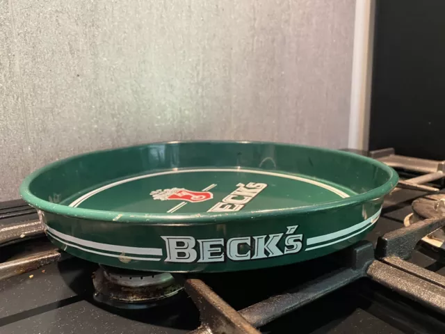 Becks Beer Tray Vintage Mancave Bar Collector 3