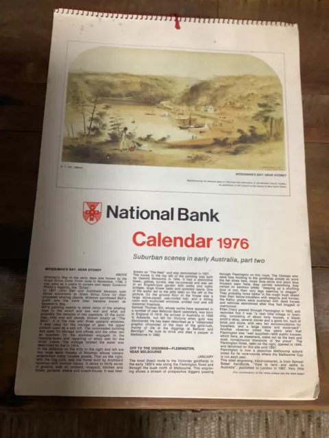 NATIONAL AUSTRALIA BANK 1976 CALENDAR - Suburban Scenes In Early Aust. Part 2