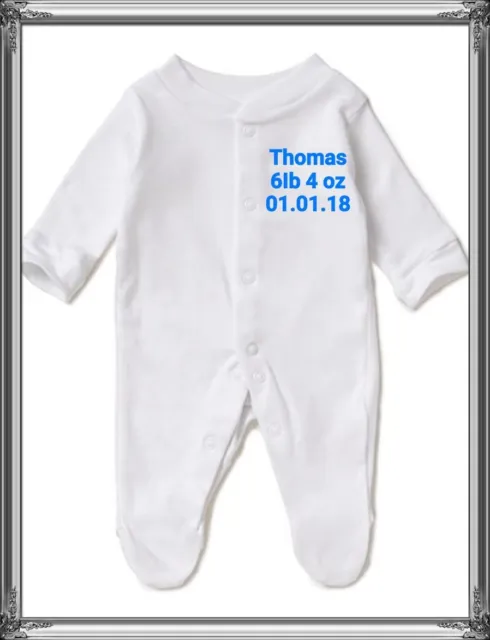 Personalised embroidered baby sleep suits. New born gift.Baby grow.various sizes