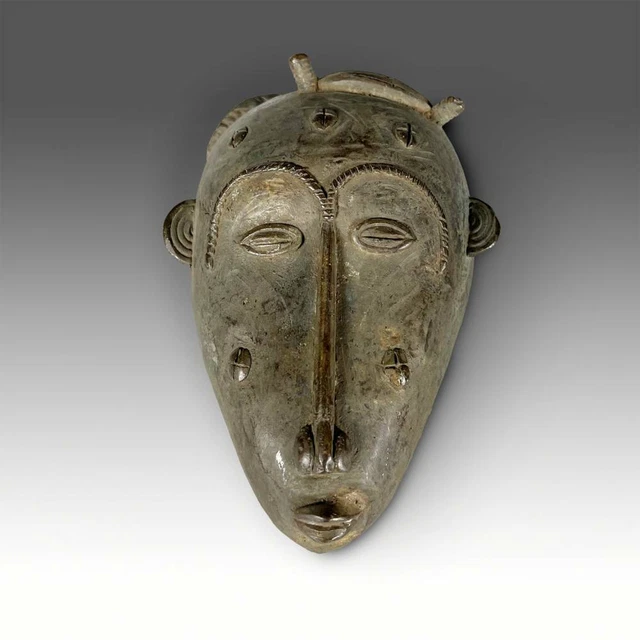 Miniature Family Mask Bronze Lobi People Burkina Faso West Africa 20Th C.