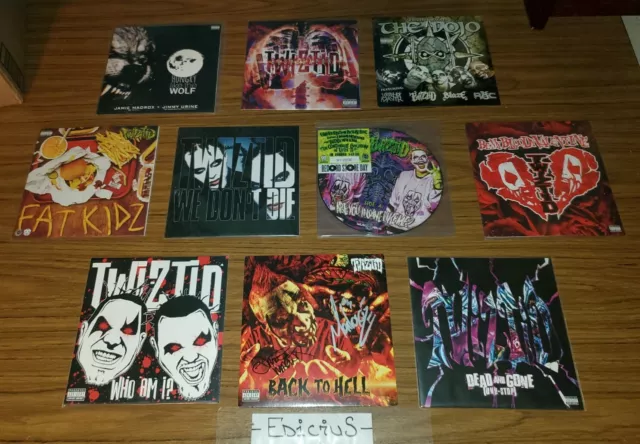 Twiztid Lot of 10 7 inch LP Vinyl records mne blaze ICP lotus psychopathic abk