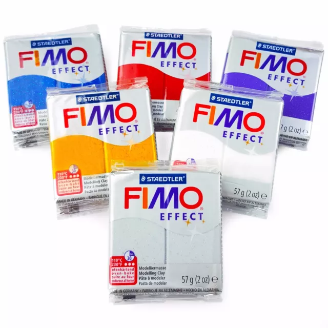 FIMO Effect Polymer Oven Modelling Clay - 57g - Set of 6 - Glitter Finish