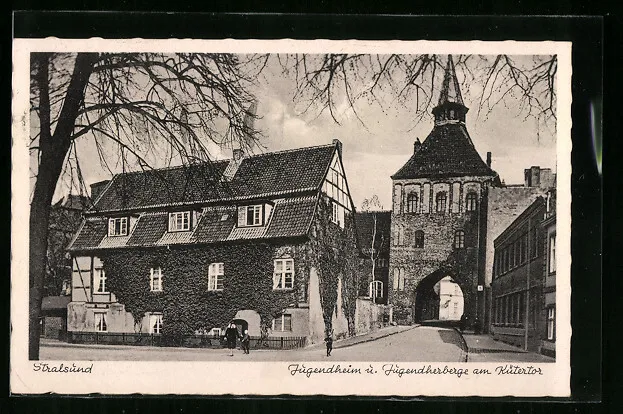 Stralsund, Jugendheim und Jugendherberge am Kütertor, Ansichtskarte 1942