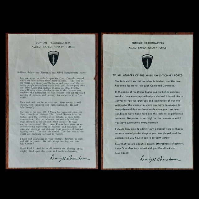 WW2 EISENHOWER D Day letter and WW2 Eisenhower Victory Letter WWII Ike ...