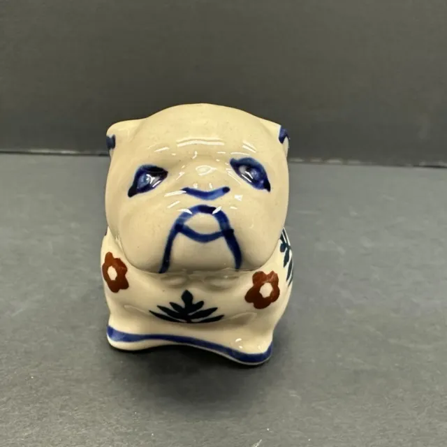 Polish Pottery Bulldog Figurine