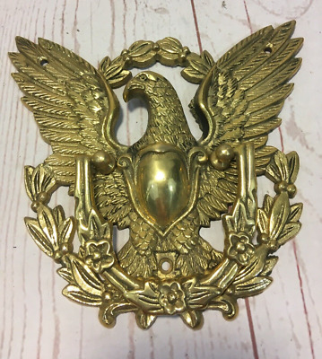 Vintage Patriotic Brass American Eagle Doorknocker Architectural Hardware