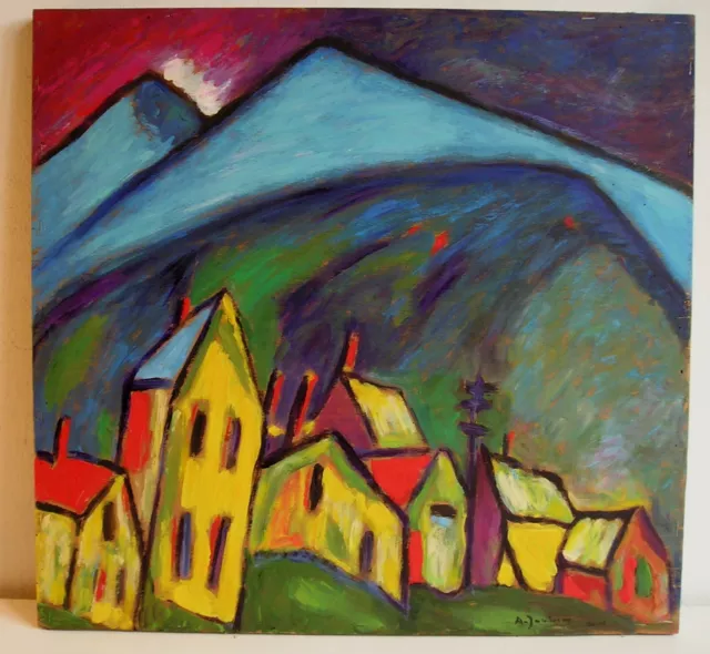 MURNAU LANDSCHAFT OBERSTDORF Avangurdia russa Russian avantgarde OLD PICTURE OIL