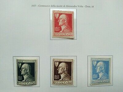 ITALIA REGNO 1927 Centenario morte di  Alessandro Volta  serie completa MLH 