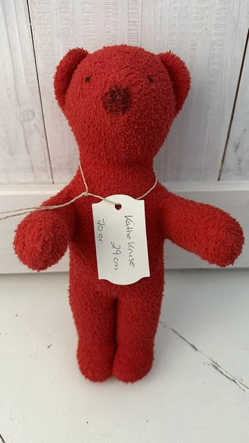 KÄTHE KRUSE TEDDYBÄR Teddy 70er Rot Frottee Kuscheltier EUR 25,00
