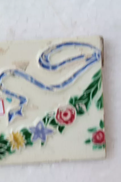 Japan antique art nouveau vintage majolica border tile c1900 Decorative NH4381 8