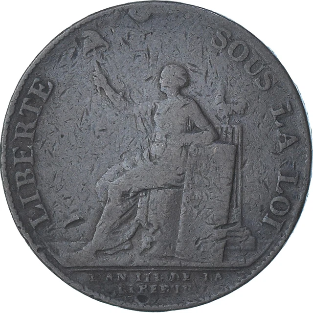 [#1178945] Frankreich, Monneron de 2 Sols, 1791 / AN 3, Birmingham, S, Kupfer