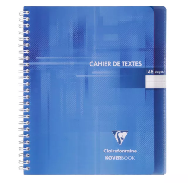 [Ref:152438C] CLAIREFONTAINE Cahier de Texte Koverbook Spirale Polypro 17x22cm