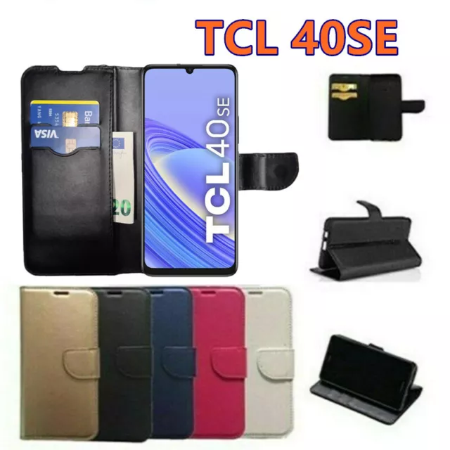 CUSTODIA COVER FLIP CASE LIBRO pre TCL 40 SE +PELLICOLA VETRO