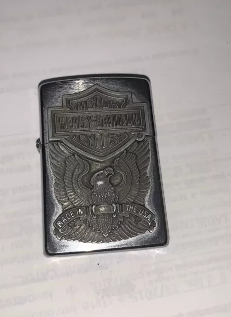 Zippo originale accendino lighter Harley Davidson Argento stampa iron eagle