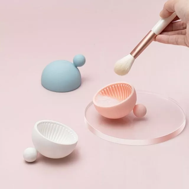 Silicone Washers Meatball Shape Scrubber Board Makeup Brush Cleaning Plate