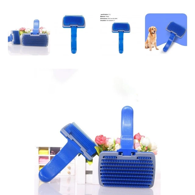 Pet Grooming Comb Praktischer Heimtierbedarf Pet Automatic Hair Brush Comb Blue