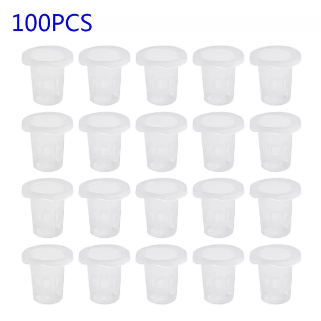 100pcs Pot Net Coupe Culture Hors-Sol Aquaponiqueplastique Hydroponique