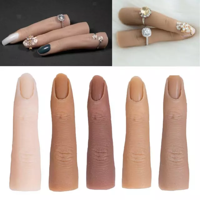Silicone Practice Fingers Fake Training Fingers Nail Manicure Art Finger Model