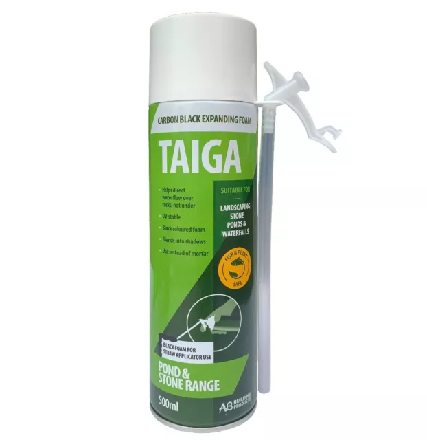 Taiga Black Expanding Foam/Gun/Cleaner Landscape Pond & Waterfall Fish Safe