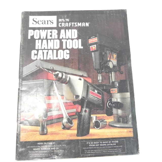 VINTAGE 19751976 SEARS Craftsman Power And Hand Tool Catalog Drills