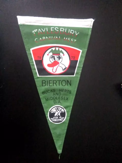 VINTAGE CAMPING CLUB OF GREAT BRITAIN BANNER PENNANT 1st CARNIVAL MEET BIERTON